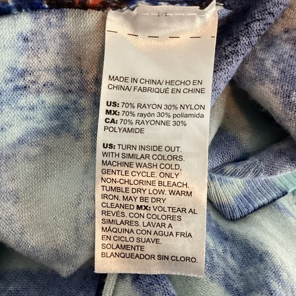 Chico’s Butterfly Print Duster Cardigan Sweater Aurora Teal Size M - Picture 7 of 7